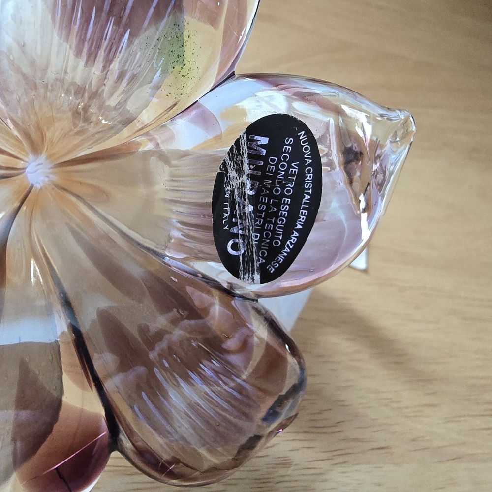 Italian‎ Art Glass Flower Murano-Style Nuova Cristalleria Arzanese - Picture 9 of 12